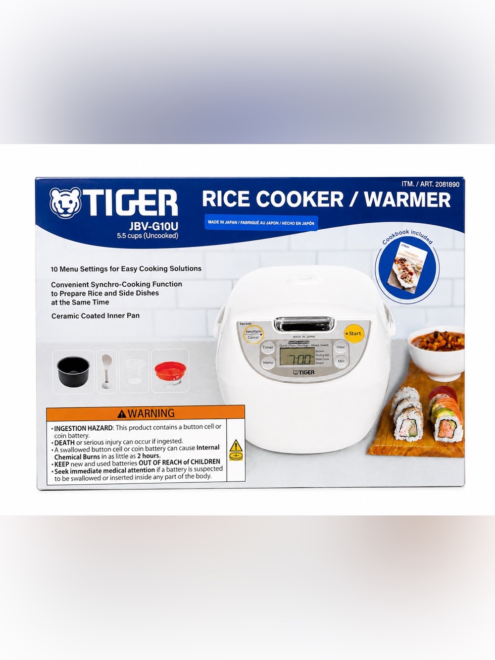 Tiger JBV-G10U 5.5 Cup Micom Rice Cooker Tacook Made in Japan